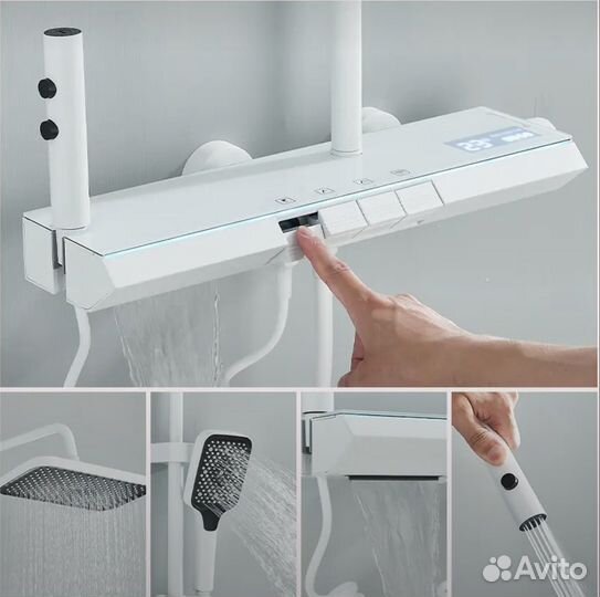 Душевая система с тропическим душем (44см)