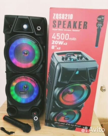 Колонка BT блютуз usb fm радио aux караоке