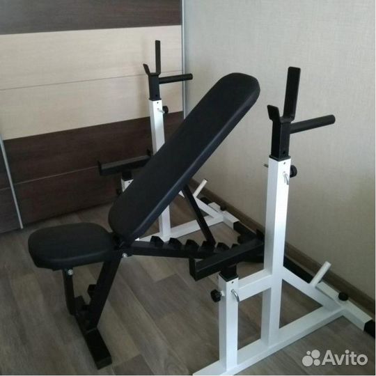 Скамья жима и стойки набор раздельный регулируемый