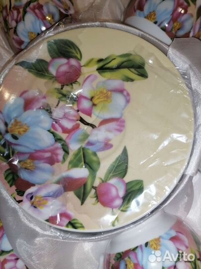 Набор 6 кружек и 6 блюдец, новый