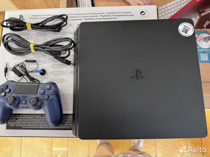 Sony PlayStation 4 Slim Black 1Tb гарантия 2 мес