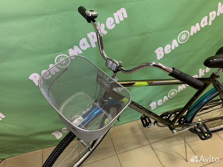 Велосипед дорожный взрослый Stels с корзинкой