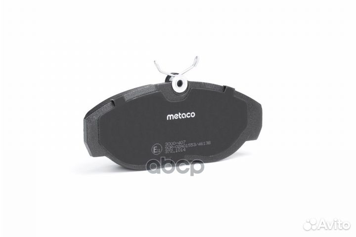 Колодки тормозные передние к-кт 3000407 metaco