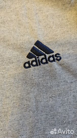 Поло футболка adidas серая