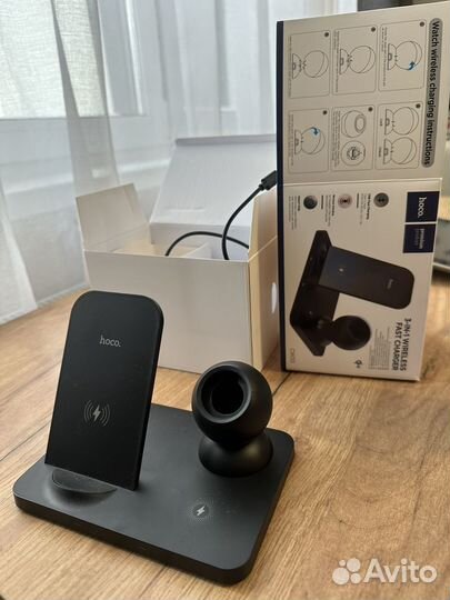 Беспроводная зарядка hoco 3 in 1