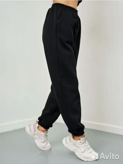 Спортивный костюм женский теплый на флисе оверсайз