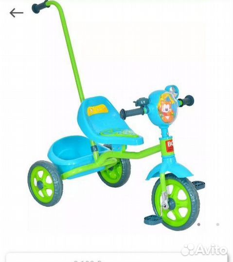 Детский 3х колесный велосипед с ручкой