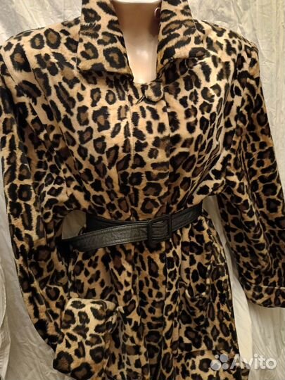 Винтажный плащ леопард