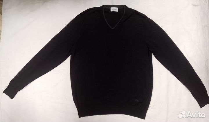 Джемпер тонкий серо-синий Salvatore ferragamo xl