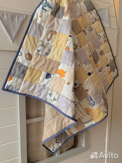 Детское одеяло лоскутное 90х90
