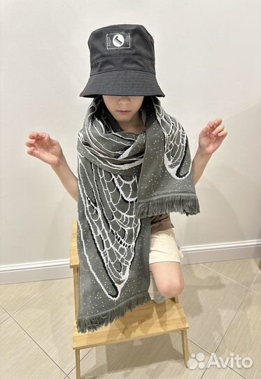 Шарф дрейн аниме большой крылья новый серый