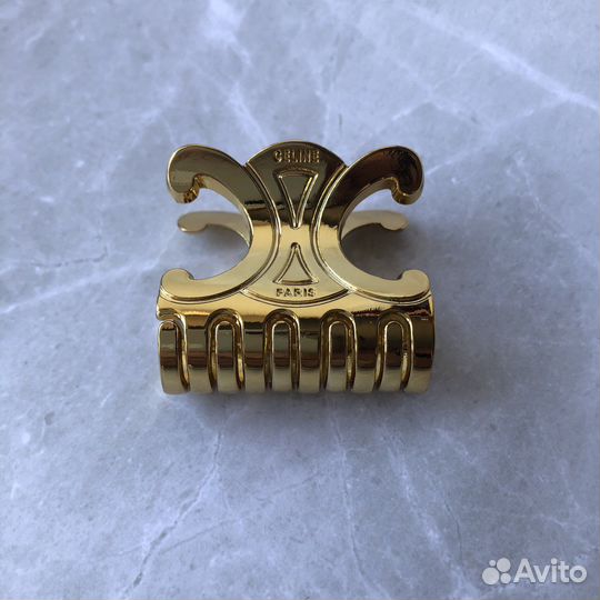 Крабик Celine металический среднего размера