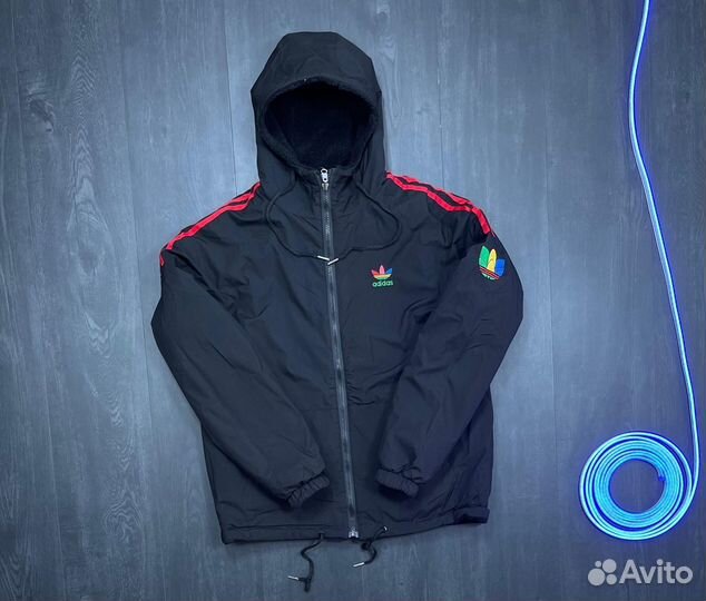 Куртка Adidas барашка двухсторонняя ретро 2024