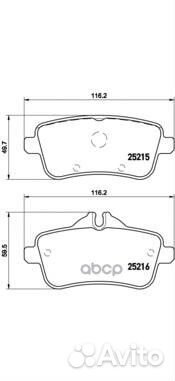 Колодки тормозные, комплект задние P50100 Brembo