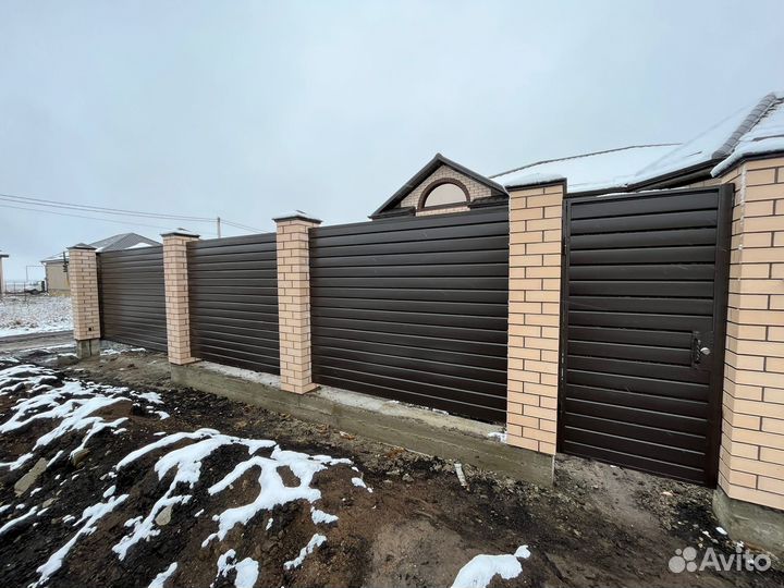 Установка откатных ворот