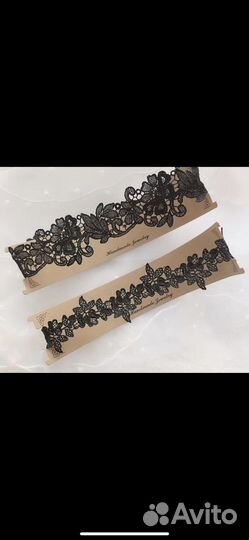 Подвязки на ногу на бедра кружевные черные новые