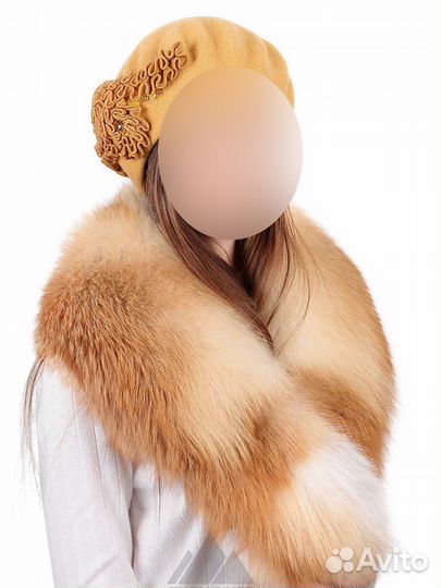 Воротник горжетка накидка мех рыжей лисы