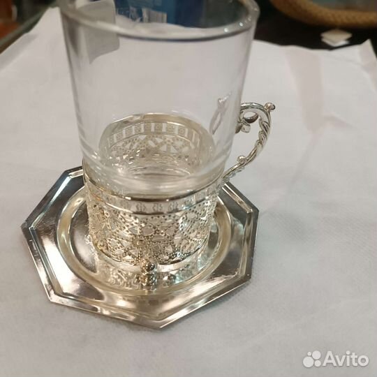 Стакан с подстаканником и блюдцем Rosenberg