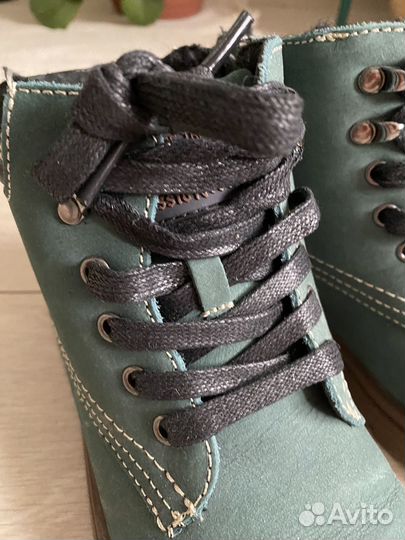 Бирюзовые ботинки из натурального нубука, новые