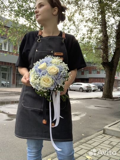 Букет невесты с гортензией, свадебный букет