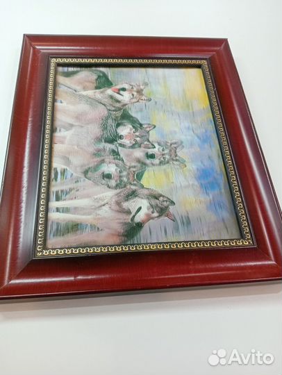 Объемная картина волки