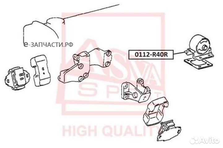 Asva 0112-R40R Подушка двигателя задняя