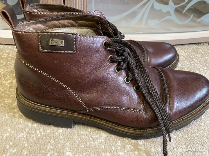 Полуботинки мужские зимние Rieker кожа