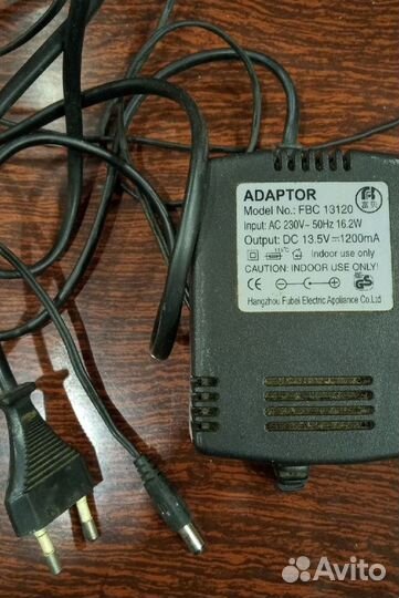 Адаптер советский FBC 13120 (13.5V и 1.2А). Кабели