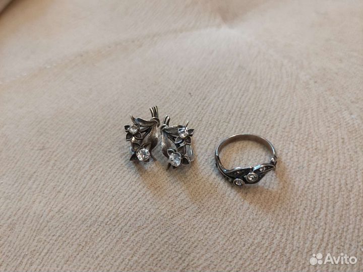 Серьги серебро 925 пр. СССР