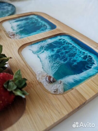 Фруктовница - этажерка с эпоксидной смолой