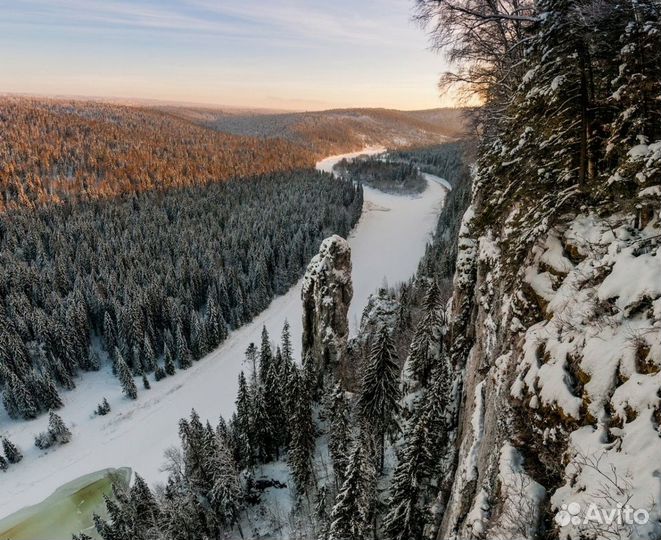 Усьва на снегоходах. Камень, Стрельный, водопад Де