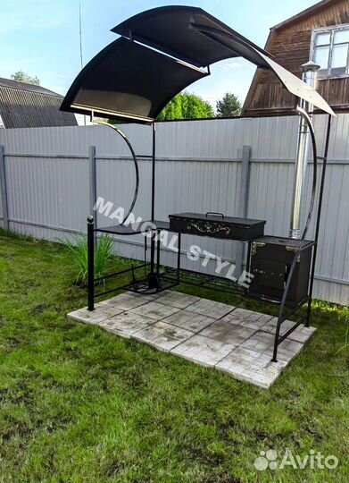 Мангал с печью под казан