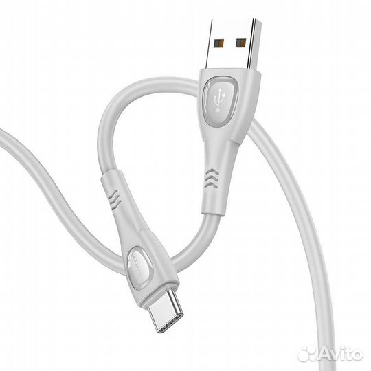 Кабель USB - Type-C borofone BX98 серый 1м
