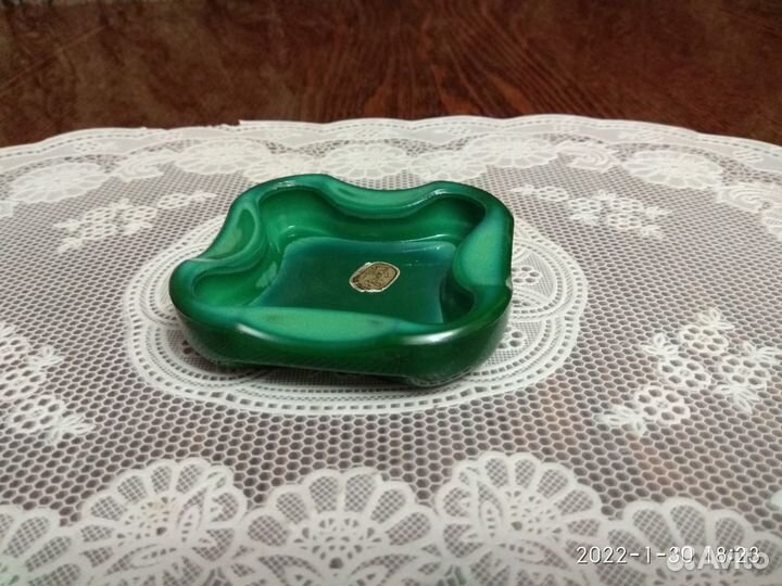 Пепельница (малахитовое стекло) Чехия