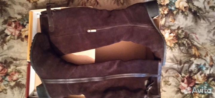 Сапоги ботфорты 38 размер натуральная замша натура