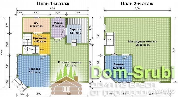 Ногинск. Хорошая надёжная Баня из бруса Б-22 (6х6)