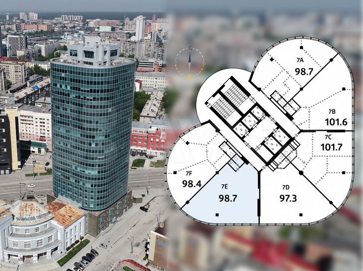 Офис в Бизнес-центре класса А, 98.7 кв.м. с ндс