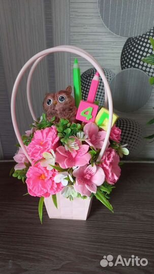 Букет учителю из мыла