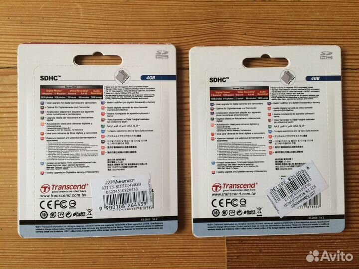 Карта памяти Transcend sdhc 4 gb class 4 Новая