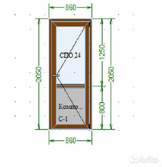 Дверь алюминиевая со стеклом