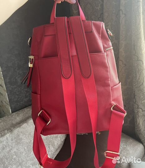Новый женский рюкзак из нубука, красный