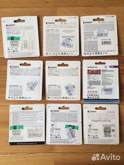 Флешки Kingston и Transcend новые, в упаковке