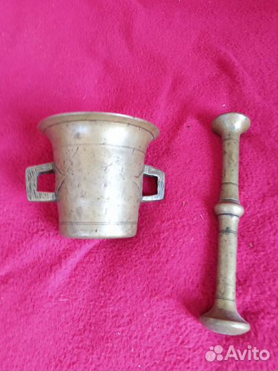 Ступка ушастая бронза, старинная