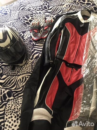 Кожаный мотокомбенизон osa