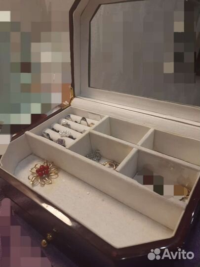 Шкатулка для украшений дерево с зеркалом