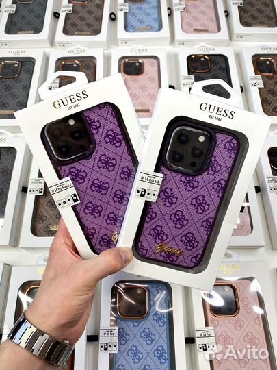 Чехлы Guess на iPhone 14/15, Pro/Max (Копия)