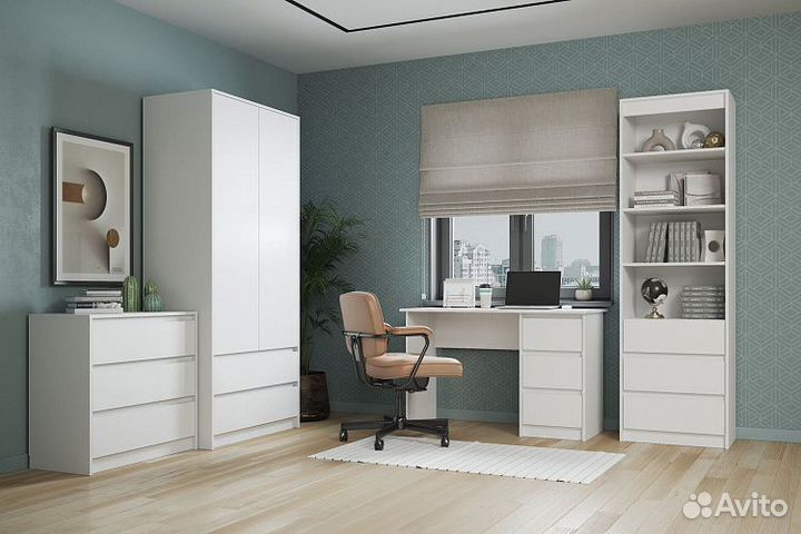 Стол письменный Твист с ящиками, белый, в наличии