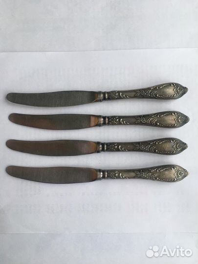 Ножи, мельхиор нержавейка, СССР, 4 шт