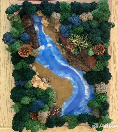 Картина из стабилизированного мха