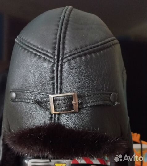 Шапка для мальчика 4-6 лет кожа